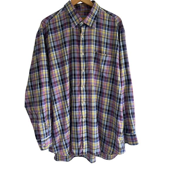 Robert Talbott Carmel Men’s Size 2XL‎ 100% Cotton Plaid Button Up Shirt - Picture 1 of 8
